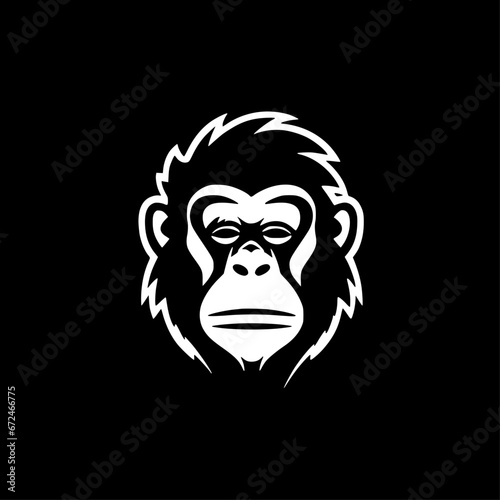 Monkey | Minimalist and Simple Silhouette - Vector illustration