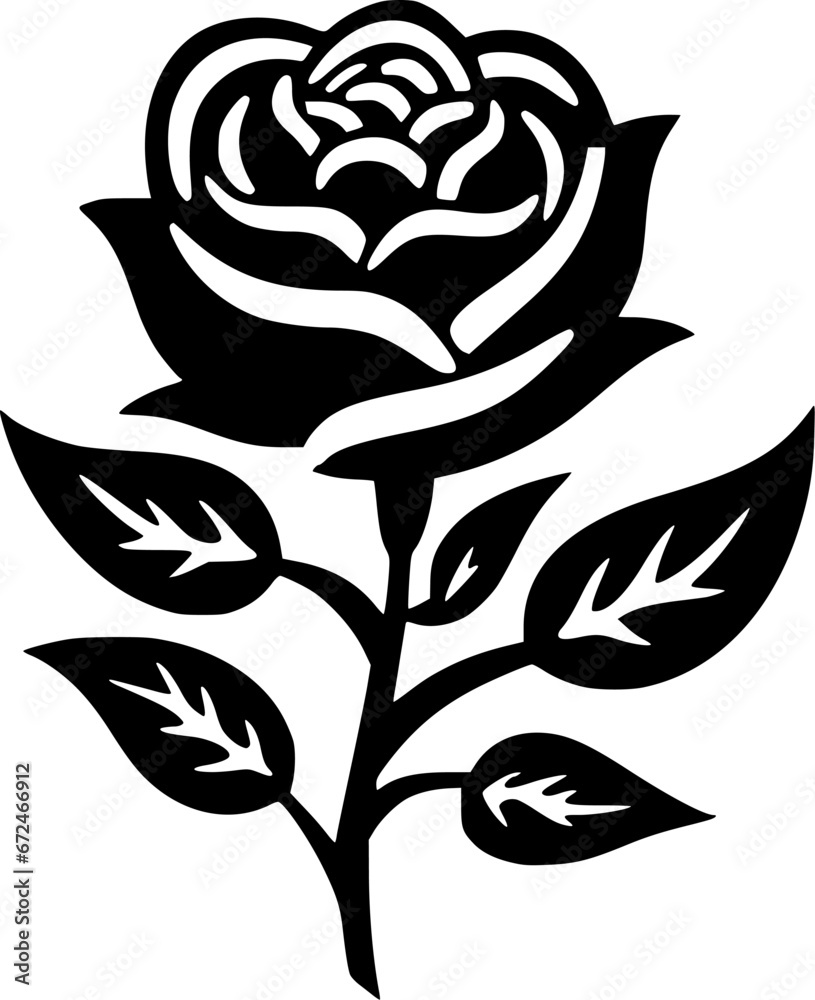 Rose | Black and White Vector illustration Rose | Black and White Vector illustration