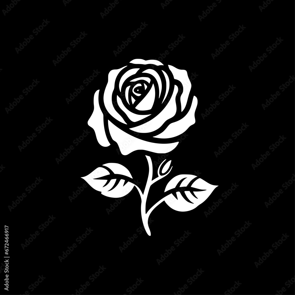 Roses - Black and White Isolated Icon - Vector illustration Roses - Black and White Isolated Icon - Vector illustration