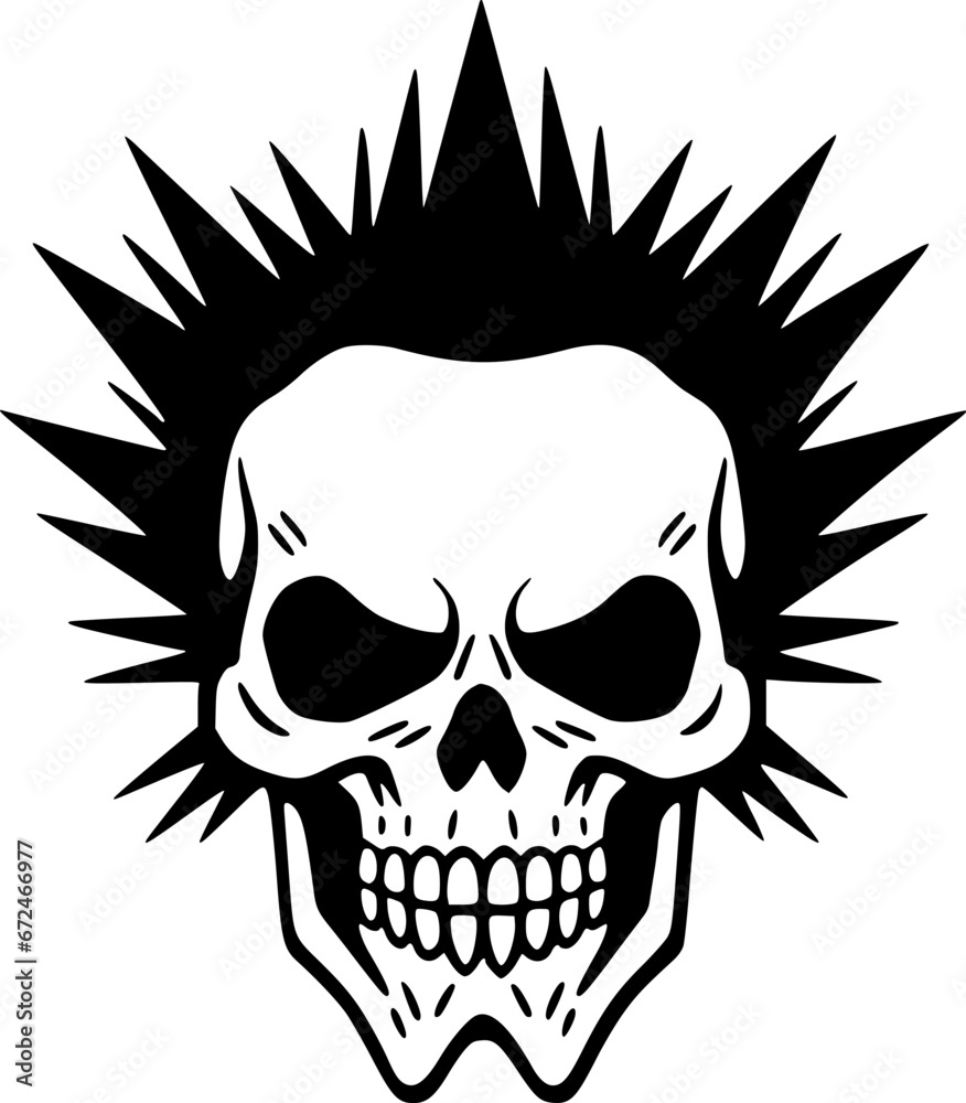 Obraz premium Skull | Black and White Vector illustration