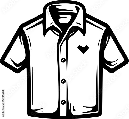 Shirt | Black and White Vector illustration