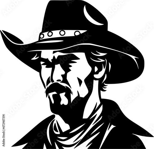 Western | Black and White Vector illustration