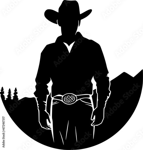 Western | Minimalist and Simple Silhouette - Vector illustration
