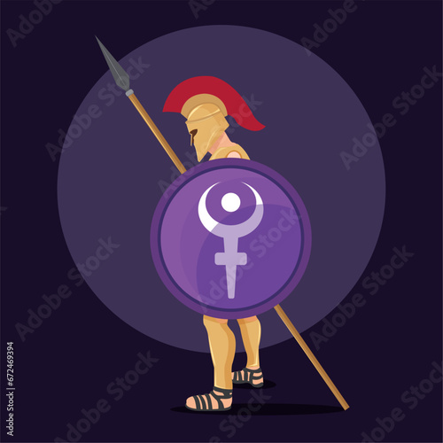 Isolated roman soldier Greek culture Vector
