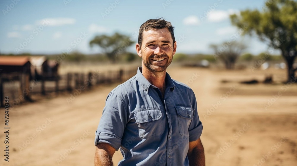 Obraz premium Farmer standing on a farm
