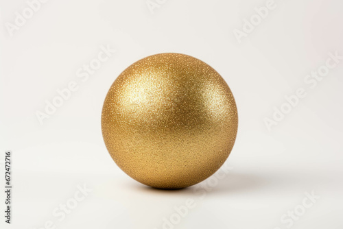 Golden sphere. Golden glossy ball isolated on a white background. © Olesia Khazova