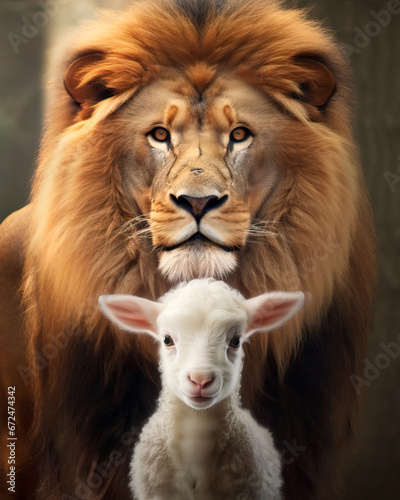 The Lion Of Judah and the Lamb Of God: A Spiritual Symbol of Jesus Christ the King. © touchedbylight