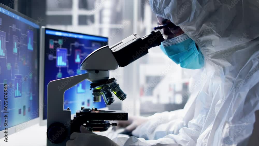 Industrial Medical Factory Research With Microscope Industrial Medical Factory Research With Microscope