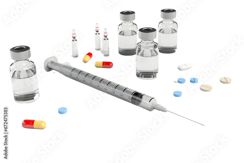 Close up of Syringe Pill Capsule 