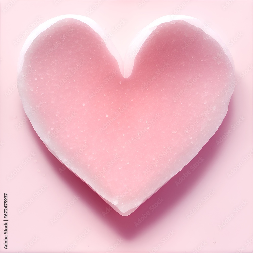 Pink heart shaped rock salt