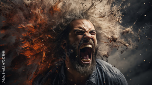 The Fiery Storm Within: An Artistic Depiction of Anger © Danny