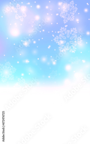 Winter Snow Background with snowflakes. Christmas wallpaper with falling snow texture. blue sky with snowfall.