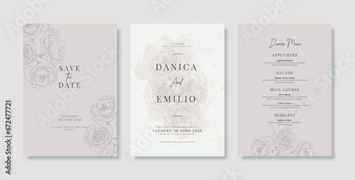 Simple and elegant wedding card template
