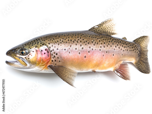 Trout isolated on white background..