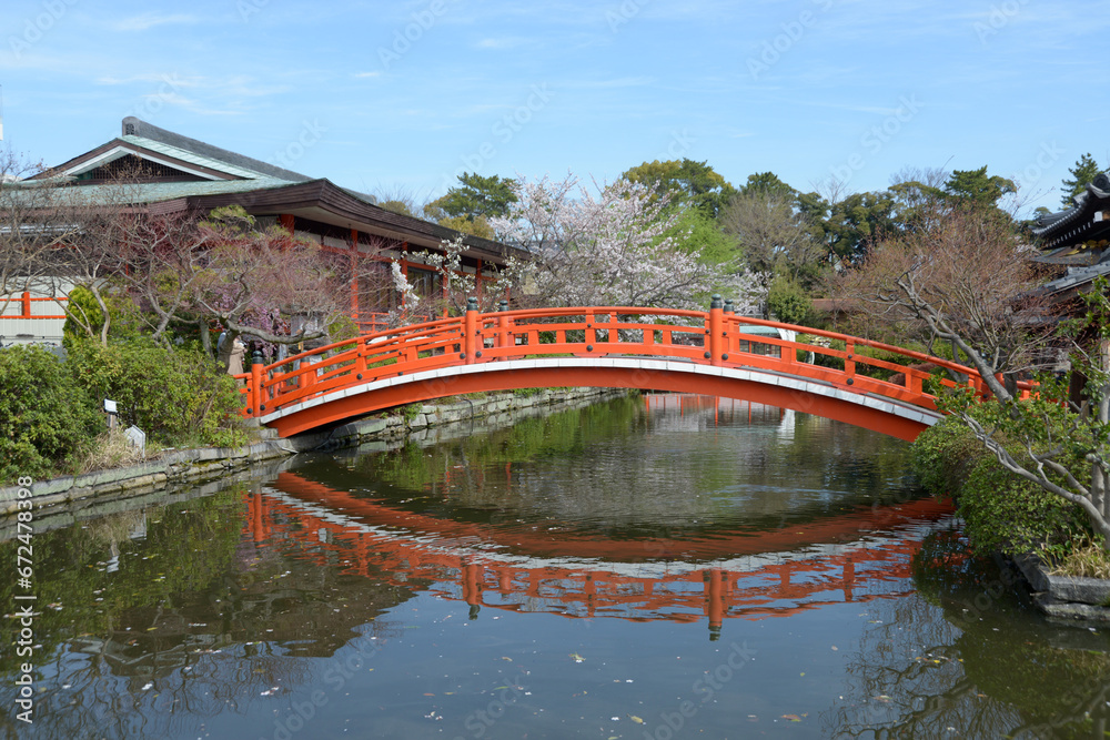 春の神泉苑　法成橋　京都市中京区