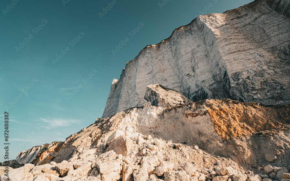 white cliffs in the morning