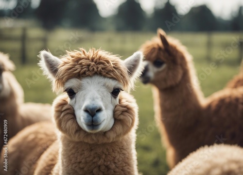 lovely and cute Alpacas on a farm

