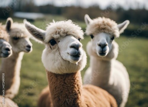 lovely and cute Alpacas on a farm   © abu