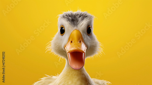 funny duck, portrait, on an isolated background photo