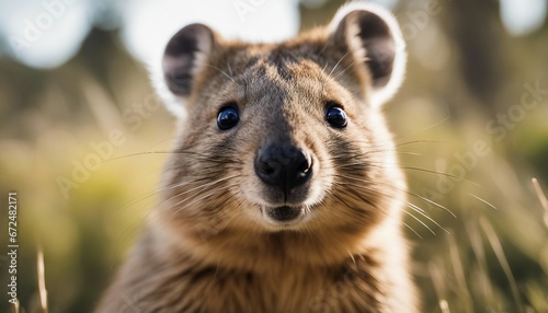 portrait of happy Quokka at the nature 