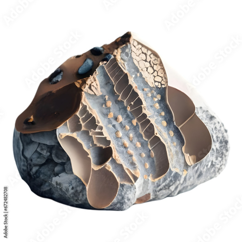 Conglomerate  Rock IIllustration Art With a Transparent Background Generative AI. photo