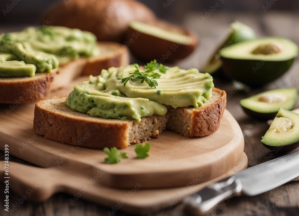 vegan bread slices with avocado spread