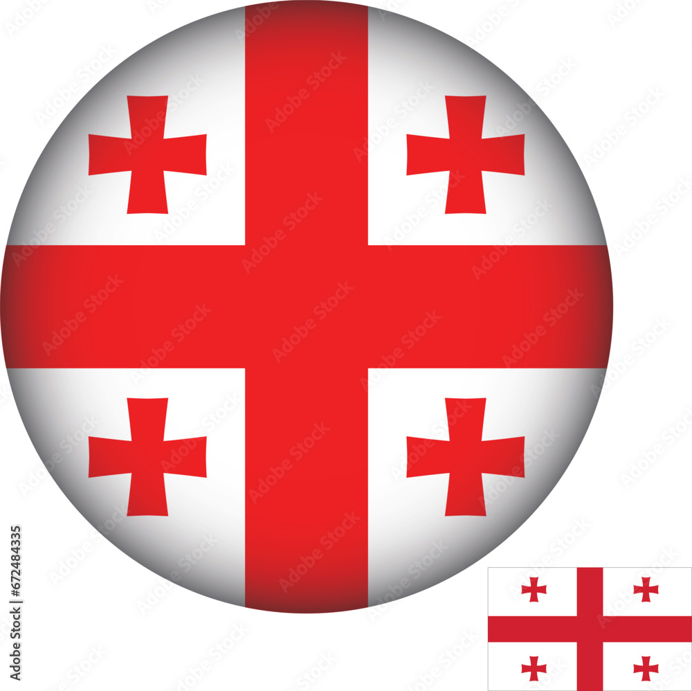 Georgia Flag Round Shape Illustration Vectors