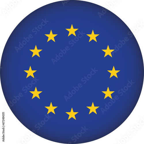European Union Flag Round Shape Illustration Vectors