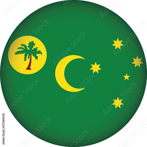 Cocos Keeling Island Flag Round Shape Illustration Vector  © shamas