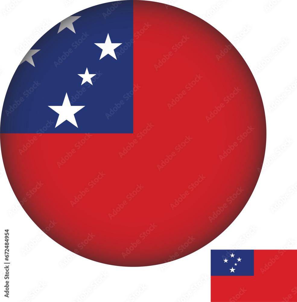 Samoa Flag Round Shape Illustration Vectors Samoa Flag Round Shape Illustration Vectors