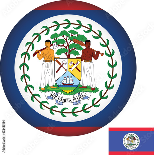 Belize Flag Round Shape Illustration Vector