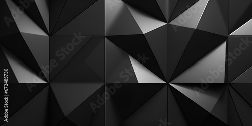 3d Wall Featuring Diamond Shaped Black Patterns For Backdrop Or Wallpaper Background. AI Generative © Kalsoom
