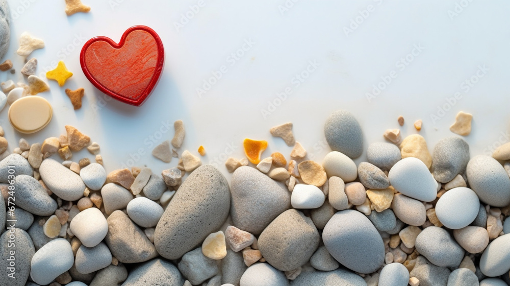 Obraz premium heart shaped stones HD 8K wallpaper Stock Photographic Image 