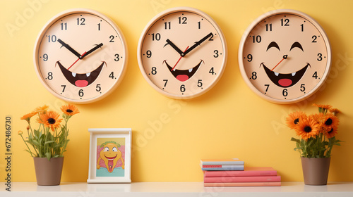 clock on the wall HD 8K wallpaper Stock Photographic Image 