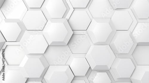 Seamless pattern with hexagons. 3d Hexagonal structure futuristic white background and Embossed Hexagon. Hexagonal honeycomb pattern background with space for text. Abstract Technology, Futuristic