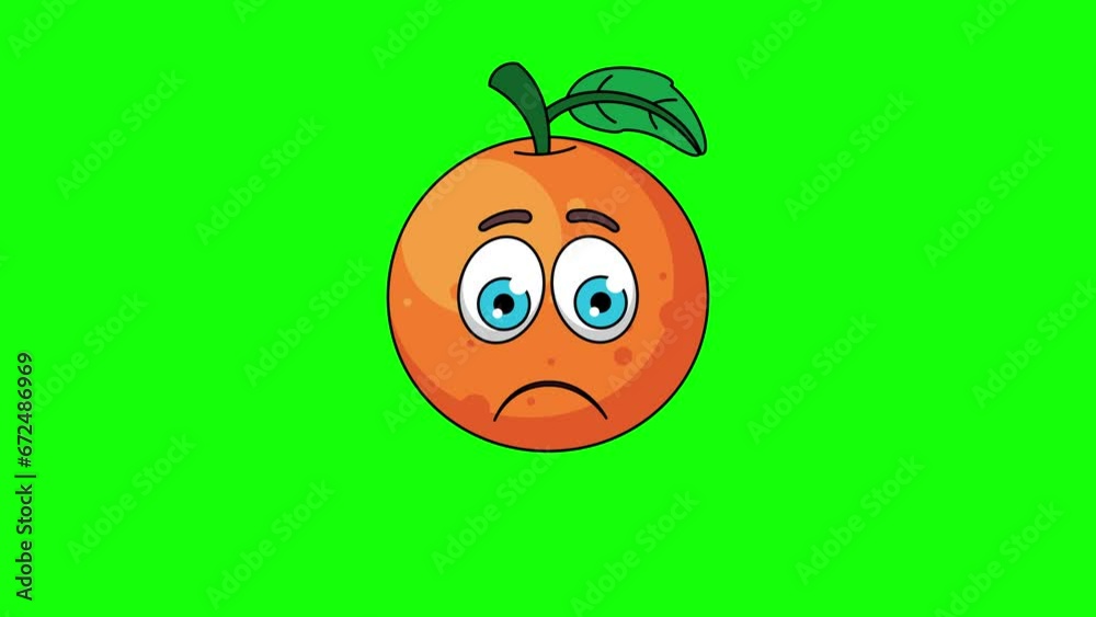 Frowning face animation of orange fruit emoticon emoji
Frowning face animation of orange fruit emoticon emoji