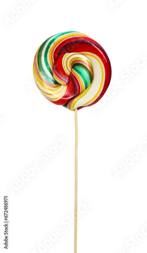 Stick with colorful lollipop swirl isolated on white © New Africa