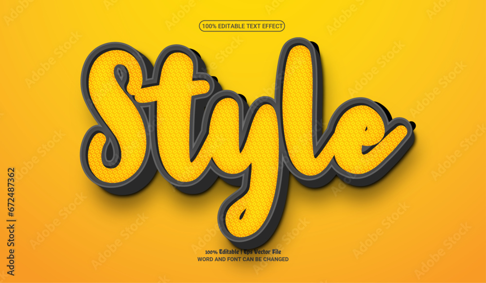 Style  fully editable premium 3d vector text effect 