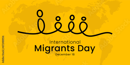 International Migrants Day on December 18th concept banner and poster