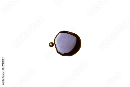Drops of old engine oil isolated on white background