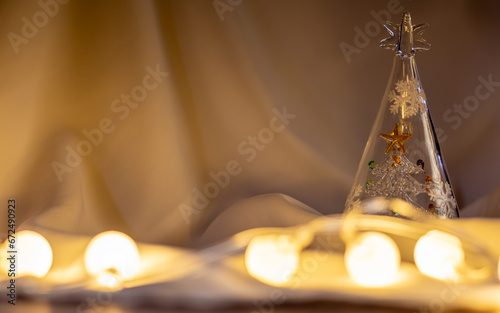 Space for text, Christmas image, glass tree