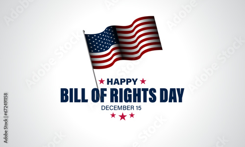 Happy Bill Of Rights Day December 15 Background Vector illustration