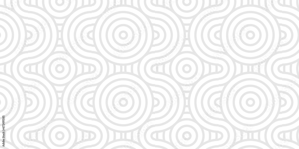 Abstract geometric ocean spiral pattern circle wave lines. Seamless gray ornament art fabric and tile stripe geomatics overlapping create retro square backdrop pattern background. Overlapping Pattern.