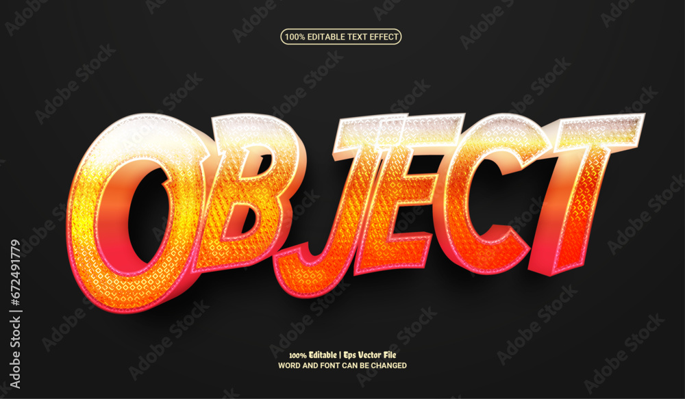 Object fully editable premium 3d vector text effect 