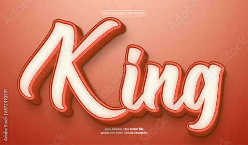 King fully editable premium 3d vector text effect 