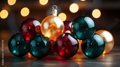 A Close-Up Of Classic Red And Green Christmas ,Bright Background, Background Hd