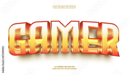 Gamer fully editable premium 3d vector text effect 