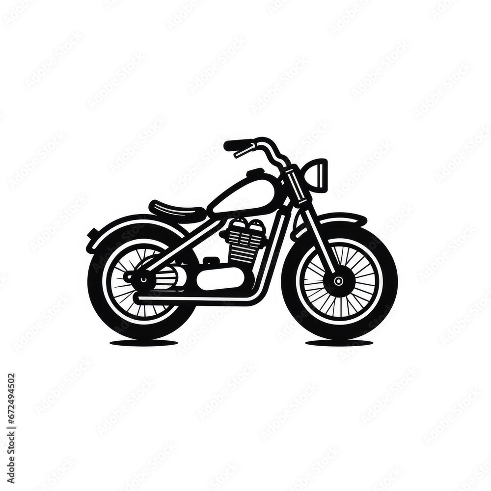 Classic motorbike illustration icon, AI generated Image