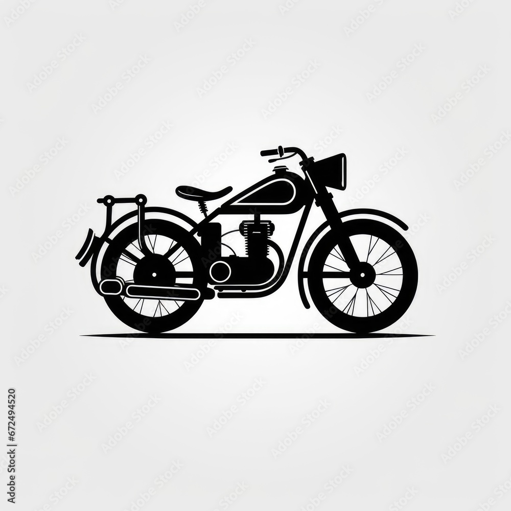 Classic motorbike illustration icon, AI generated Image