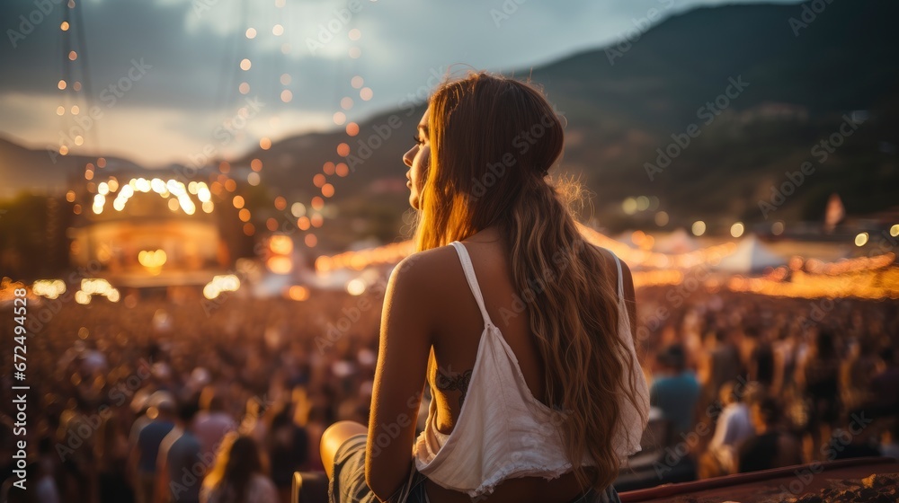 Blurred People Watching Concert Park Open Bright ,Bright Background, Background Hd